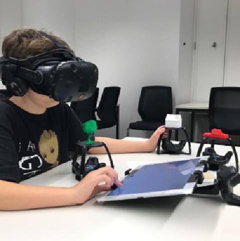 VRtangibles: Assisting Children in Creating Virtual Scenes Using Tangible Objects and Touch Input